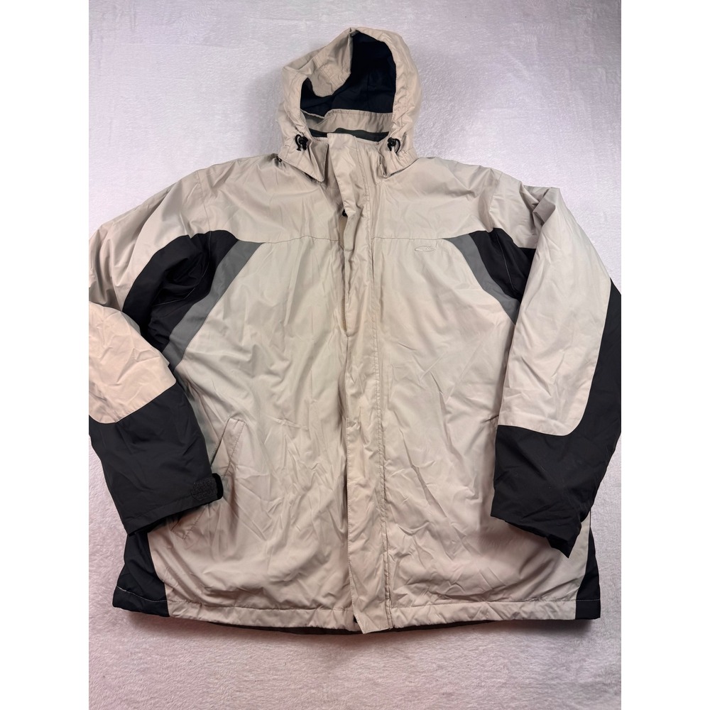 C9 by Champion Mens XXL Hooded Winter Jacket Tan Black Colorblock Parka Coat